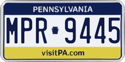 PA license plate MPR9445