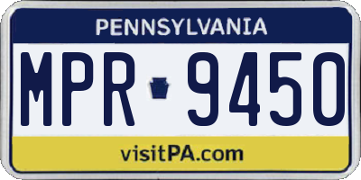 PA license plate MPR9450