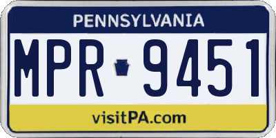 PA license plate MPR9451