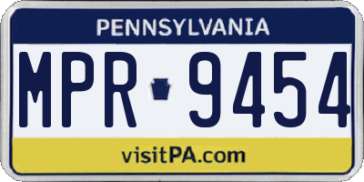 PA license plate MPR9454