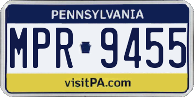 PA license plate MPR9455