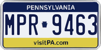 PA license plate MPR9463