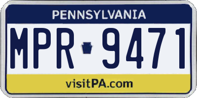 PA license plate MPR9471