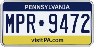 PA license plate MPR9472