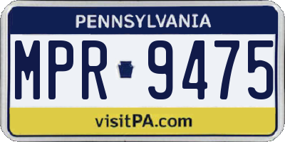 PA license plate MPR9475