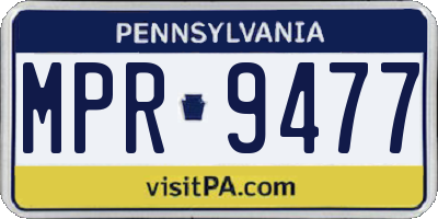 PA license plate MPR9477