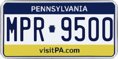 PA license plate MPR9500