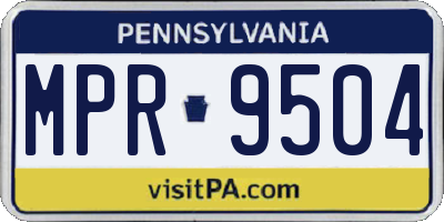 PA license plate MPR9504