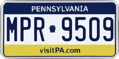 PA license plate MPR9509