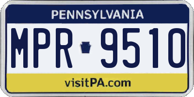 PA license plate MPR9510