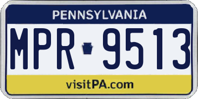 PA license plate MPR9513