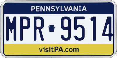 PA license plate MPR9514