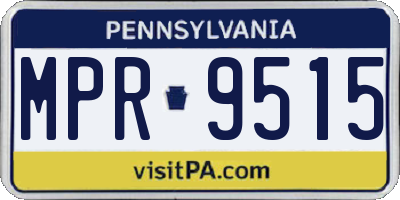 PA license plate MPR9515