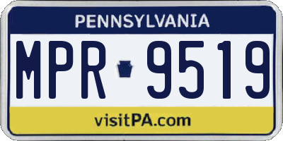 PA license plate MPR9519