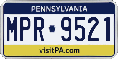 PA license plate MPR9521