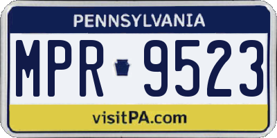 PA license plate MPR9523