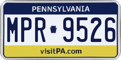 PA license plate MPR9526