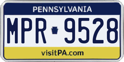 PA license plate MPR9528