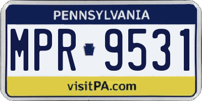 PA license plate MPR9531
