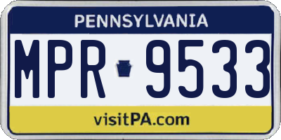 PA license plate MPR9533