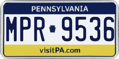 PA license plate MPR9536
