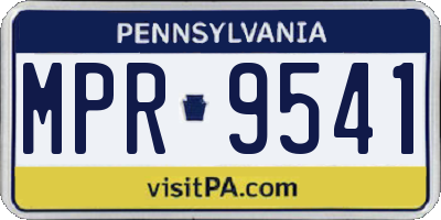 PA license plate MPR9541