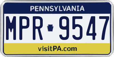PA license plate MPR9547