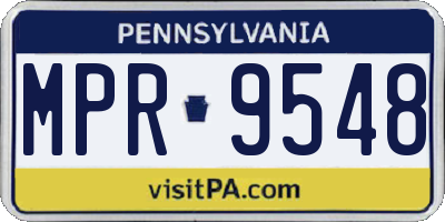 PA license plate MPR9548