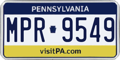 PA license plate MPR9549