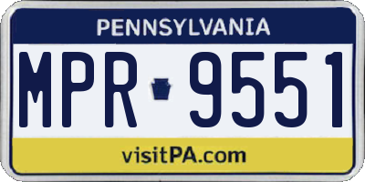 PA license plate MPR9551