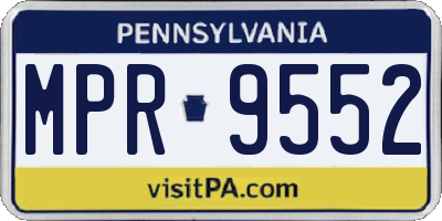 PA license plate MPR9552