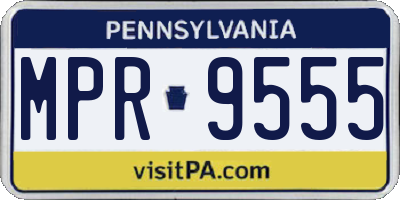 PA license plate MPR9555