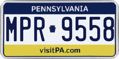 PA license plate MPR9558