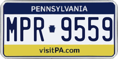 PA license plate MPR9559