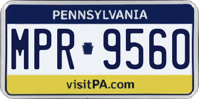 PA license plate MPR9560