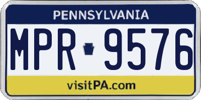PA license plate MPR9576