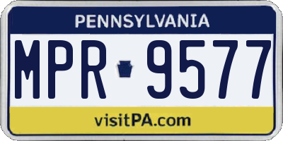 PA license plate MPR9577