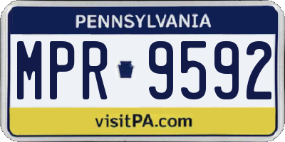 PA license plate MPR9592