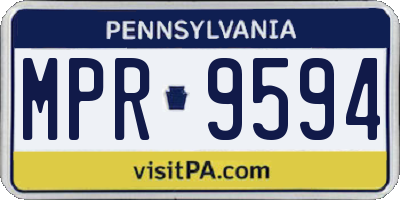 PA license plate MPR9594