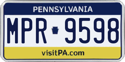 PA license plate MPR9598