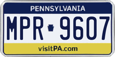 PA license plate MPR9607