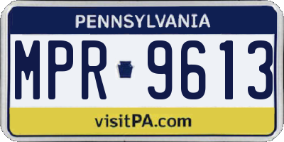 PA license plate MPR9613