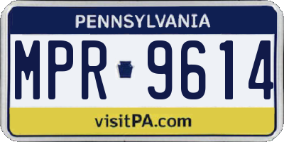 PA license plate MPR9614