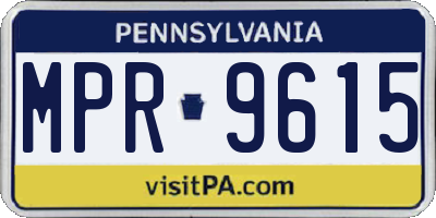 PA license plate MPR9615