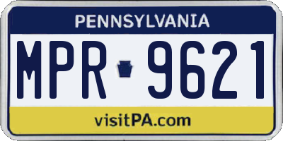PA license plate MPR9621