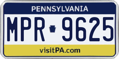 PA license plate MPR9625