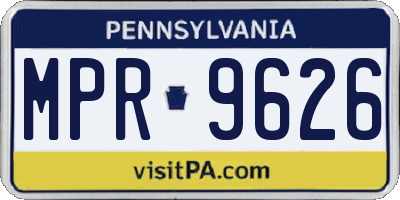 PA license plate MPR9626