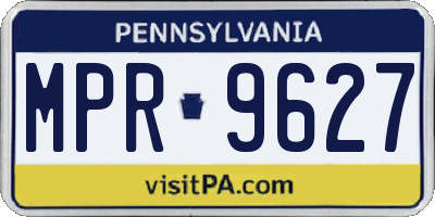 PA license plate MPR9627