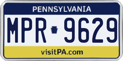 PA license plate MPR9629