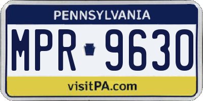 PA license plate MPR9630